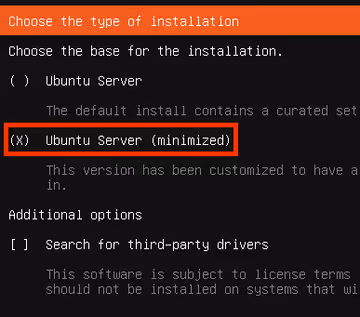 インストールの種類の選択